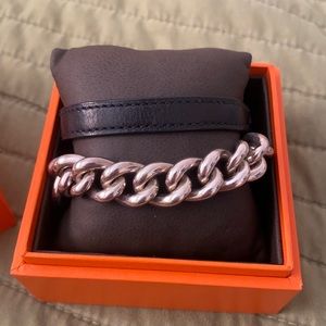 Hermès silver chain wrap bracelet